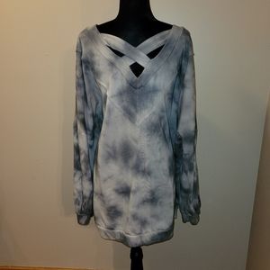 The Sweatshirt Project Oversized Tie Dye with Criss-cross Back Detail Size 1X